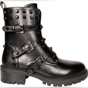 stud/spike moto boots - Azalea Wang black